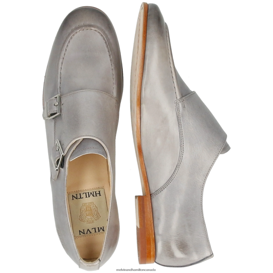 Women Melvin & Hamilton Grey Scarlett 68 Monk Shoes P4V68P1476