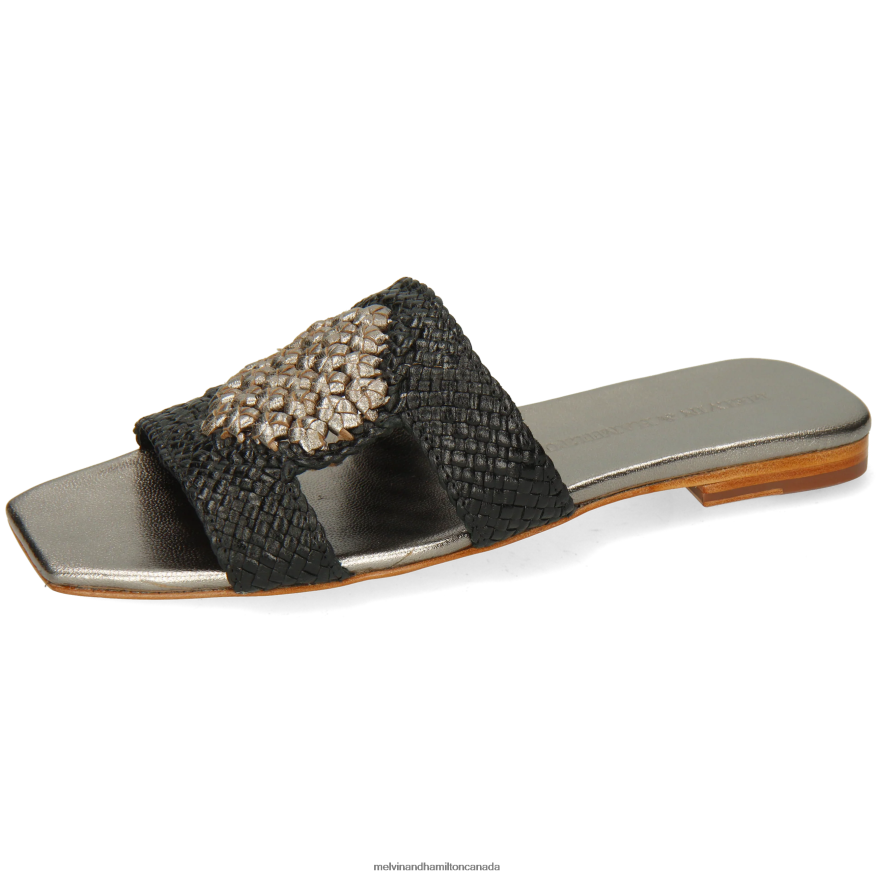 Women Melvin & Hamilton Black Brooke 16 Mules P4V68P1578