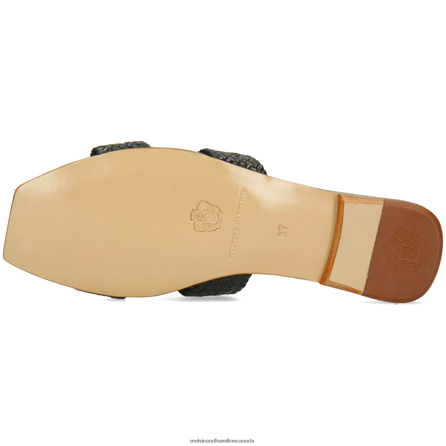 Women Melvin & Hamilton Black Brooke 16 Mules P4V68P1578