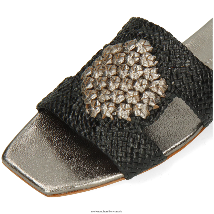 Women Melvin & Hamilton Black Brooke 16 Mules P4V68P1578