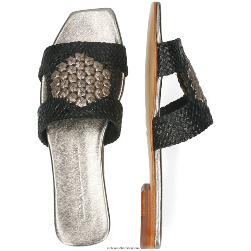 Women Melvin & Hamilton Black Brooke 16 Mules P4V68P1578