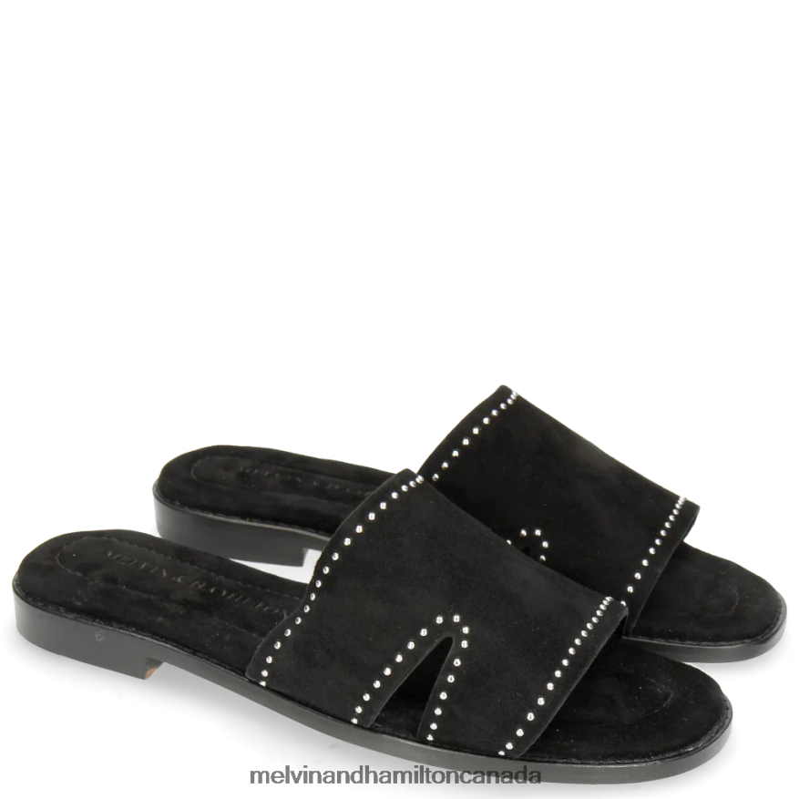 Women Melvin & Hamilton Black Elodie 20 Mules P4V68P1701