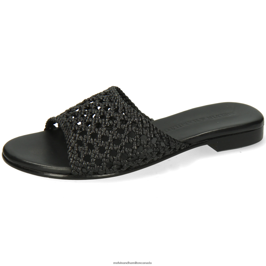 Women Melvin & Hamilton Black Hanna 5 Mules P4V68P1775