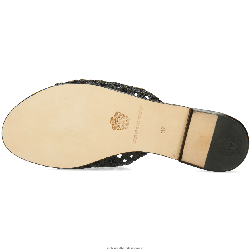 Women Melvin & Hamilton Black Hanna 5 Mules P4V68P1775