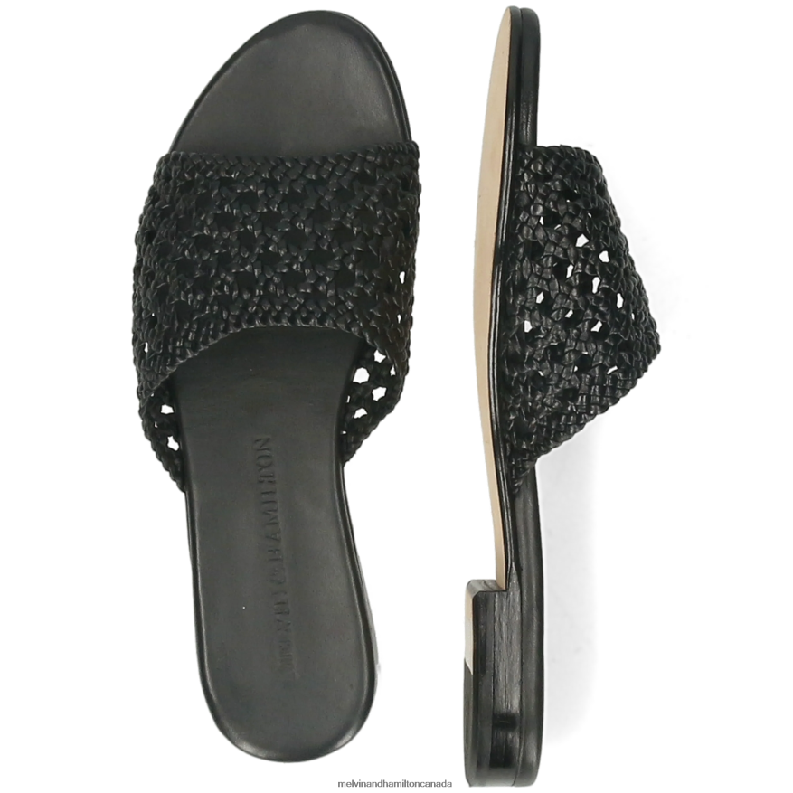 Women Melvin & Hamilton Black Hanna 5 Mules P4V68P1775