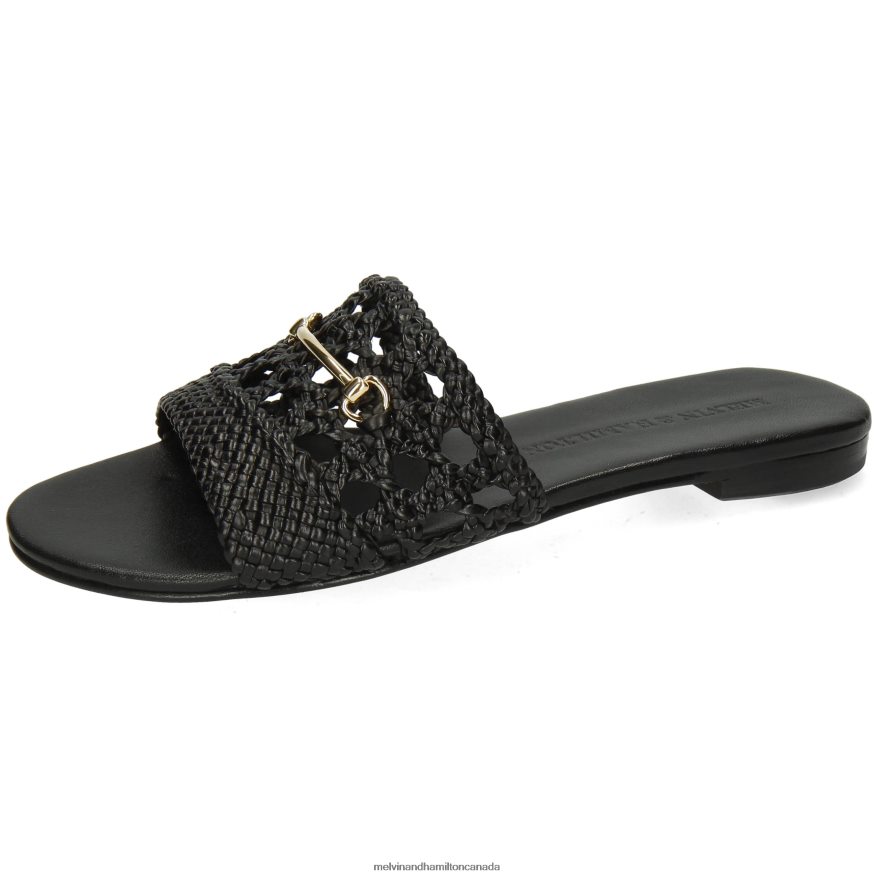 Women Melvin & Hamilton Black Hanna 85 Mules P4V68P1736