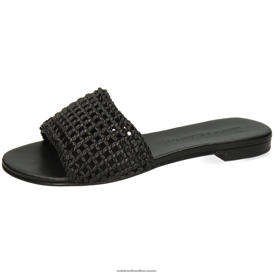 Women Melvin & Hamilton Black Hanna 87 Mules P4V68P1636