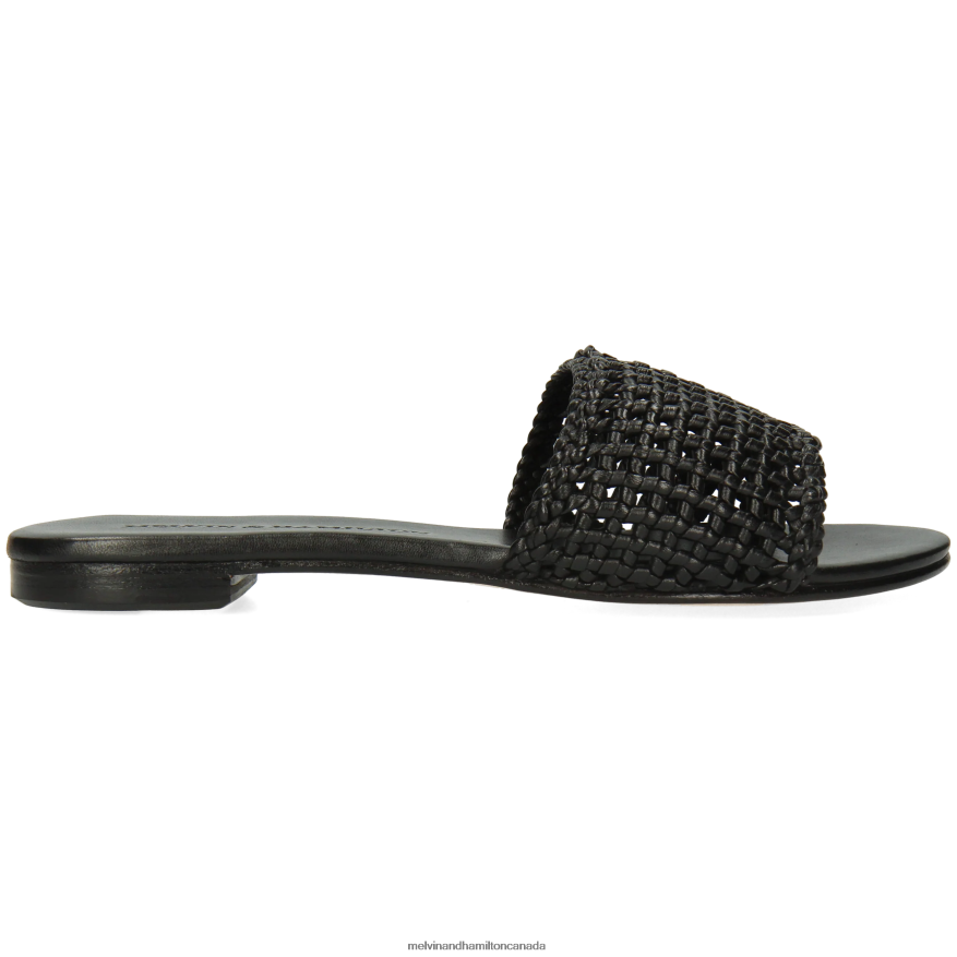 Women Melvin & Hamilton Black Hanna 87 Mules P4V68P1636