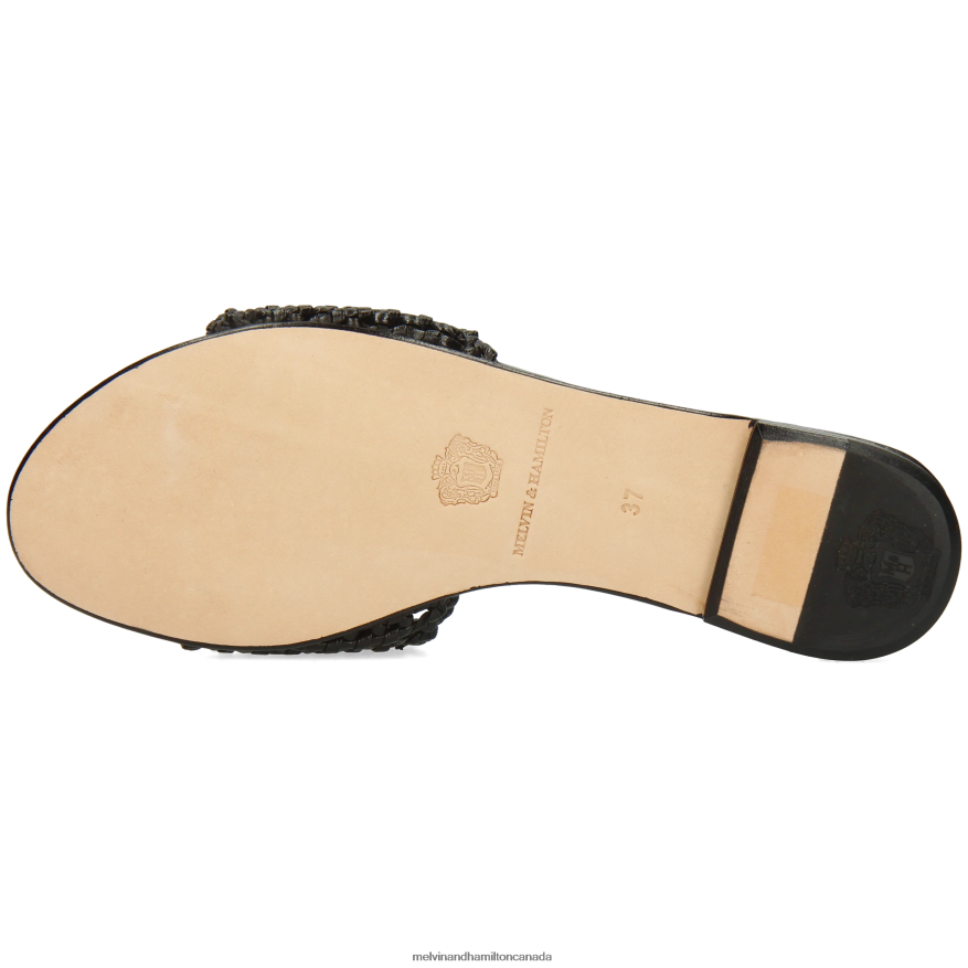 Women Melvin & Hamilton Black Hanna 87 Mules P4V68P1636