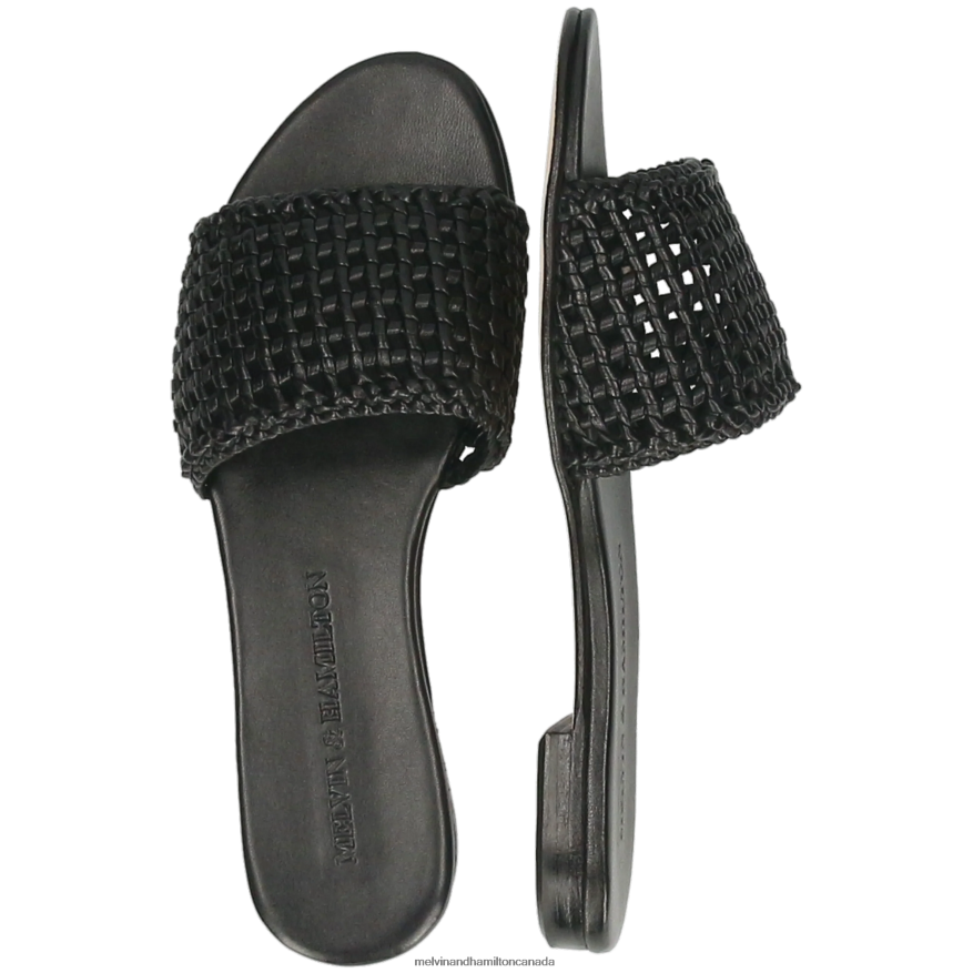 Women Melvin & Hamilton Black Hanna 87 Mules P4V68P1636