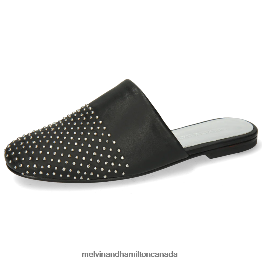 Women Melvin & Hamilton Black Mandy 3 Mules P4V68P1668