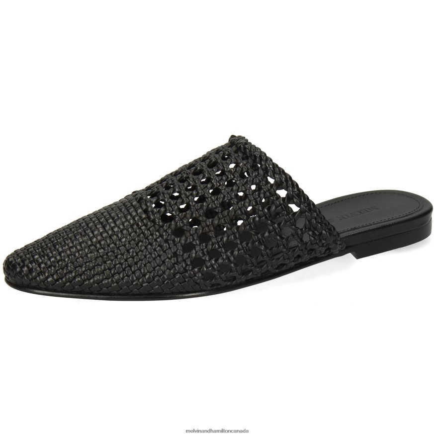 Women Melvin & Hamilton Black Mira 3 Mules P4V68P1753
