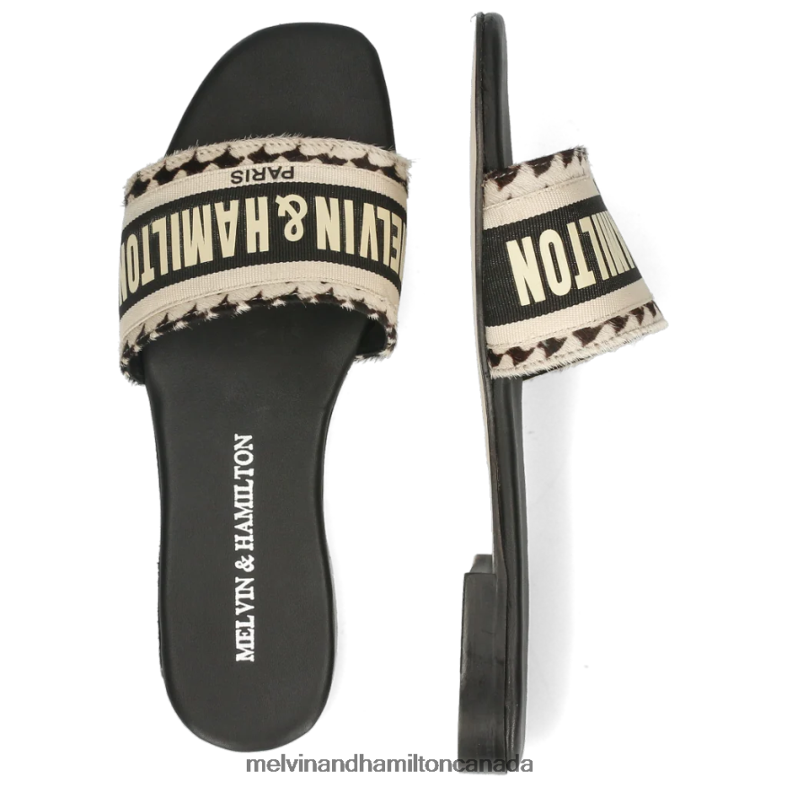 Women Melvin & Hamilton Black Nikita Mules P4V68P1726