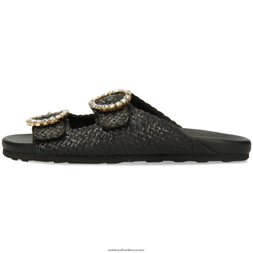 Women Melvin & Hamilton Black Petra 1 Mules P4V68P1629