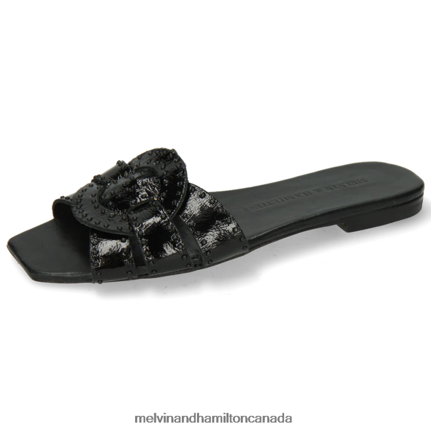 Women Melvin & Hamilton Black Sandrine 2 Mules P4V68P1722