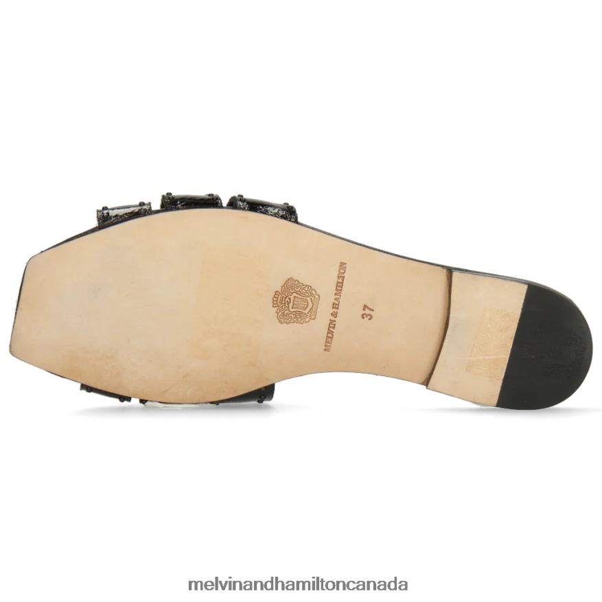 Women Melvin & Hamilton Black Sandrine 2 Mules P4V68P1722