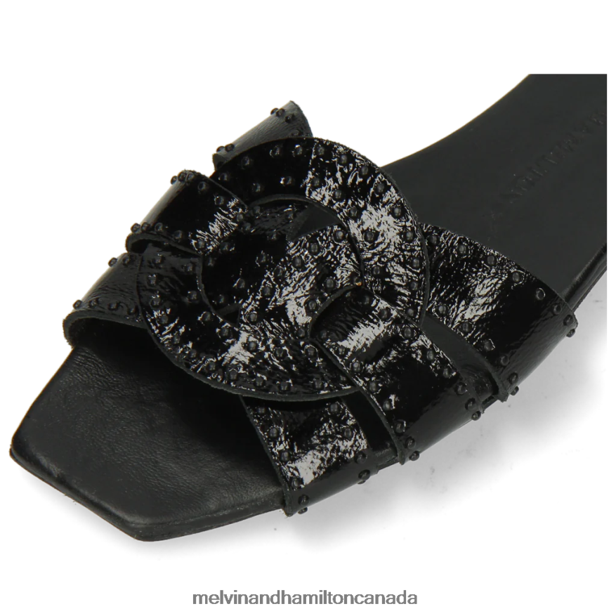 Women Melvin & Hamilton Black Sandrine 2 Mules P4V68P1722