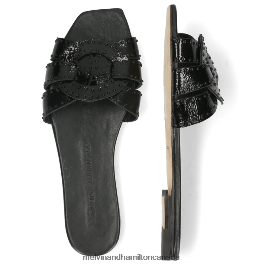 Women Melvin & Hamilton Black Sandrine 2 Mules P4V68P1722