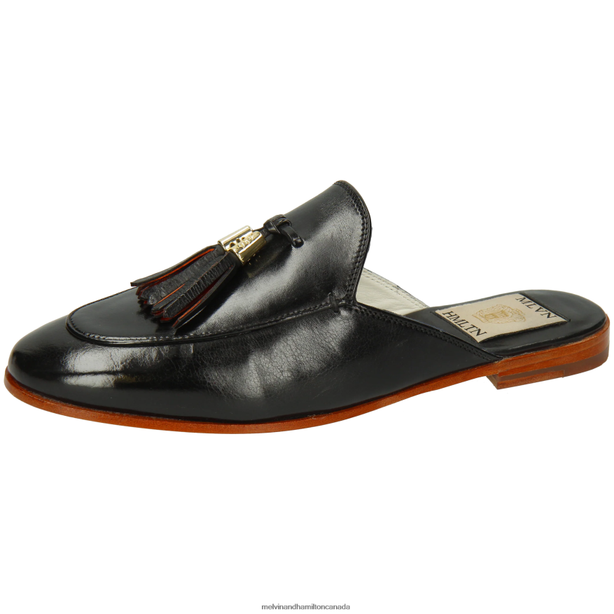 Women Melvin & Hamilton Black Scarlett 2 Mules P4V68P1590