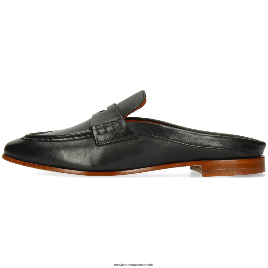 Women Melvin & Hamilton Black Scarlett 71 Mules P4V68P1543