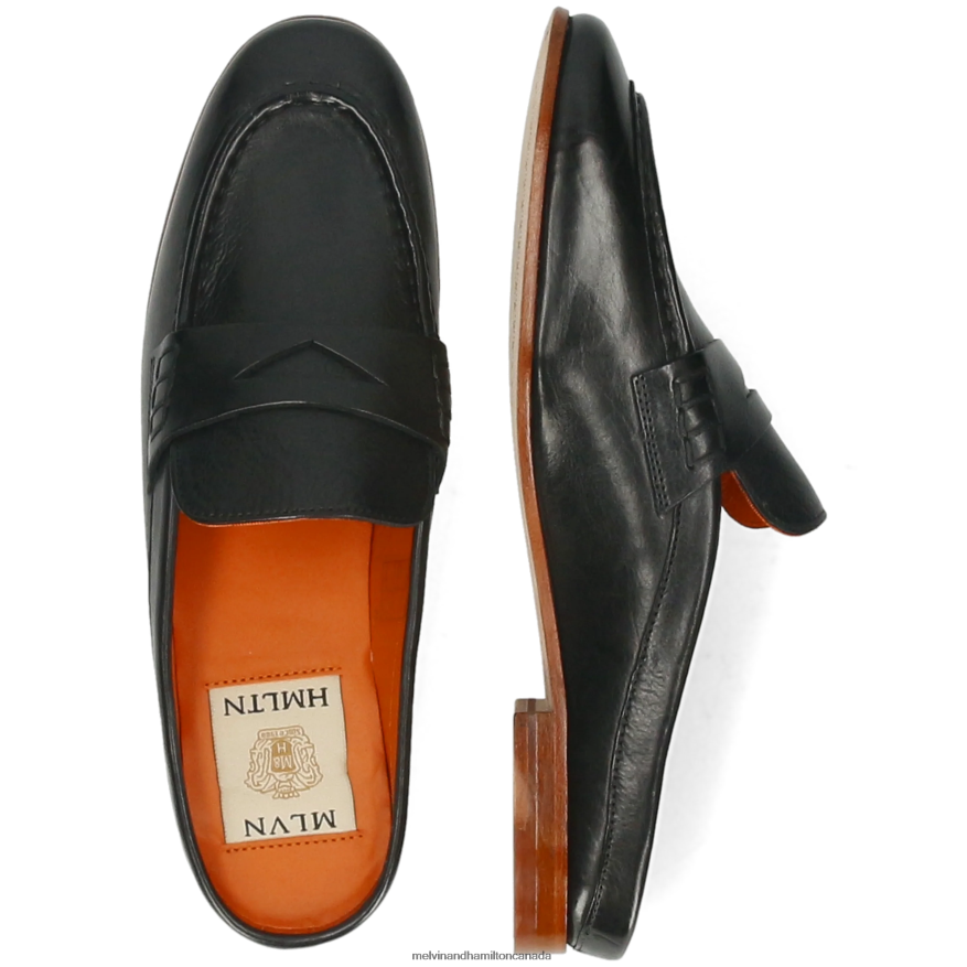 Women Melvin & Hamilton Black Scarlett 71 Mules P4V68P1543