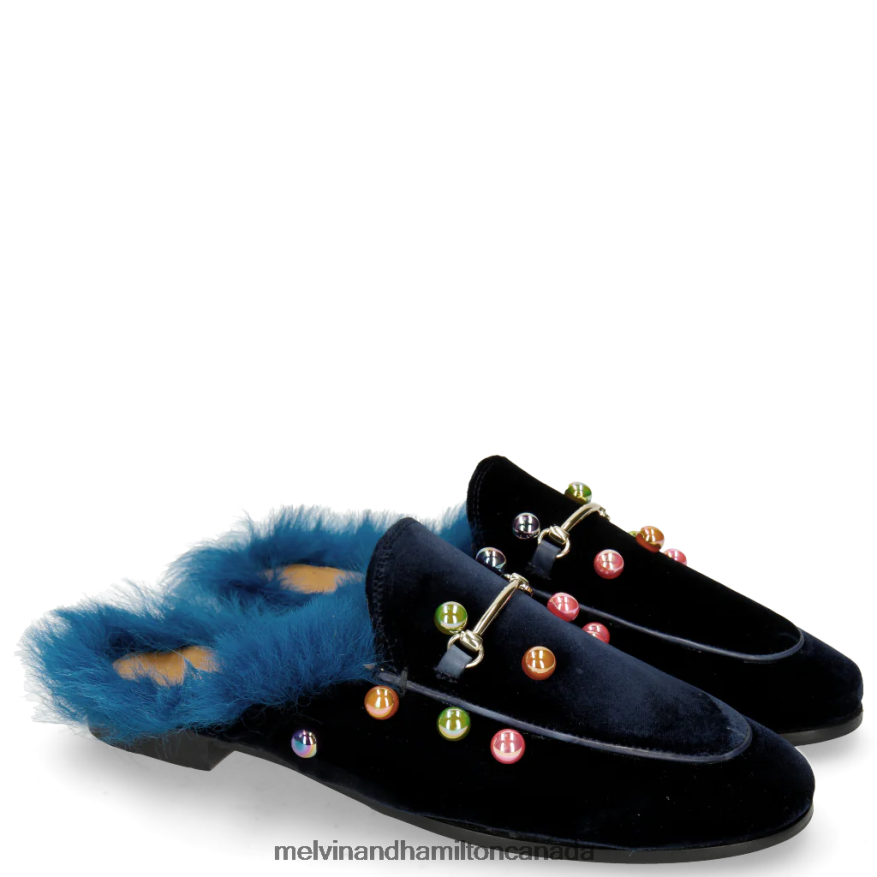 Women Melvin & Hamilton Blue Scarlett 4 Mules P4V68P1746