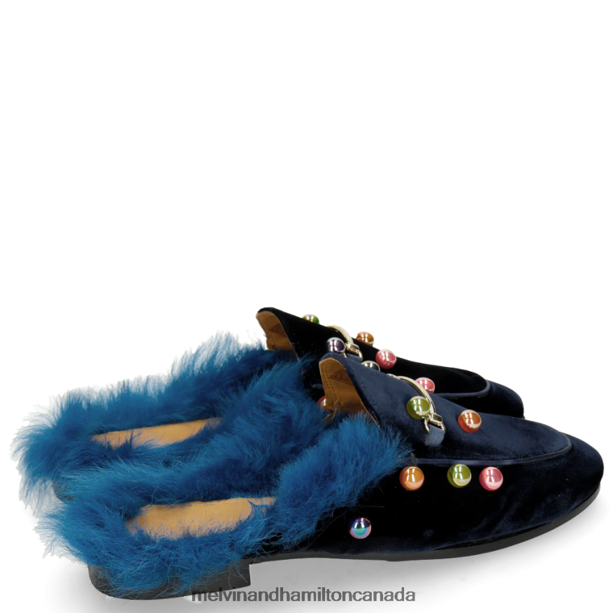 Women Melvin & Hamilton Blue Scarlett 4 Mules P4V68P1746