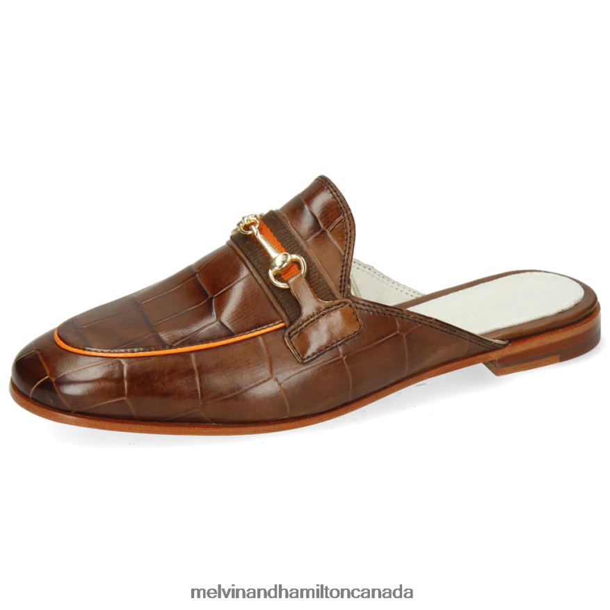 Women Melvin & Hamilton Brown Scarlett 46 Mules P4V68P1708