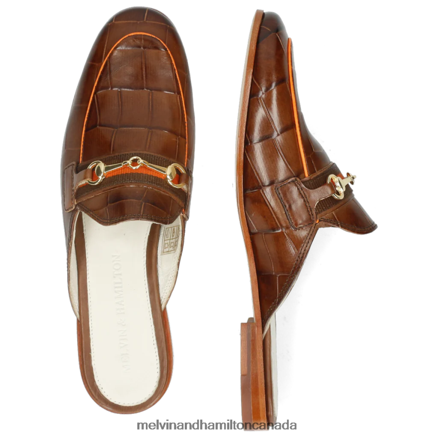 Women Melvin & Hamilton Brown Scarlett 46 Mules P4V68P1708