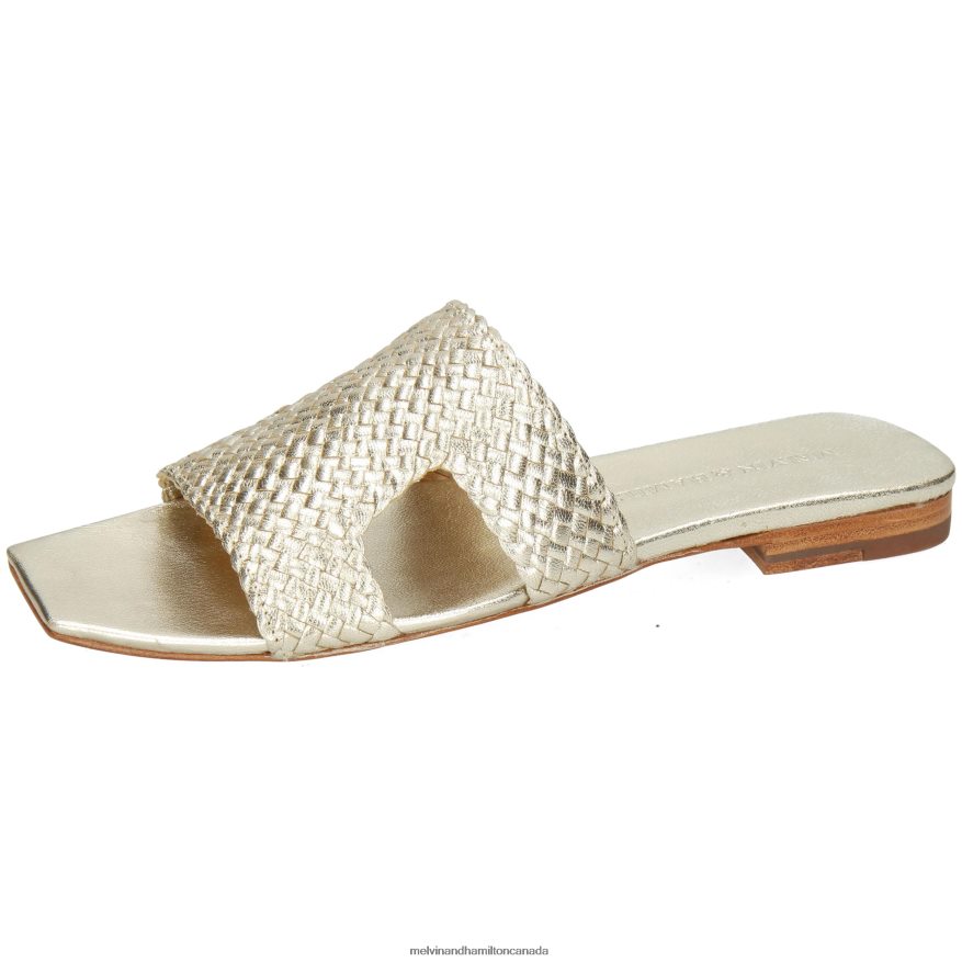 Women Melvin & Hamilton Gold Brooke 7 Mules P4V68P1723