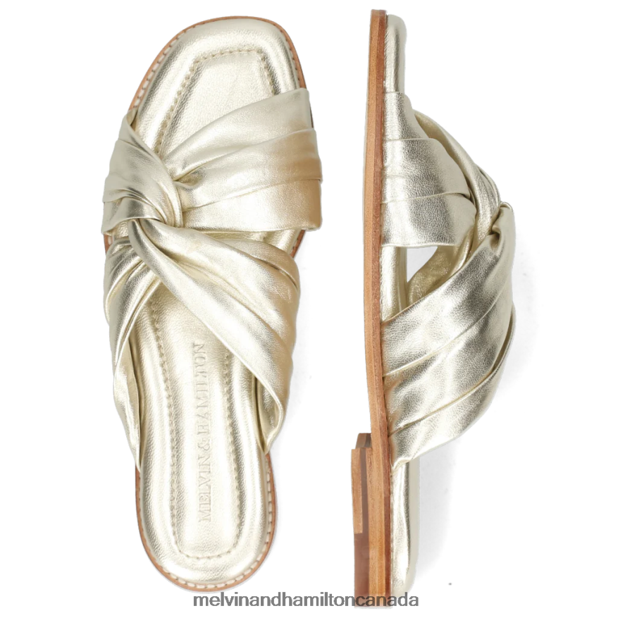 Women Melvin & Hamilton Gold Elodie 22 Mules P4V68P1654