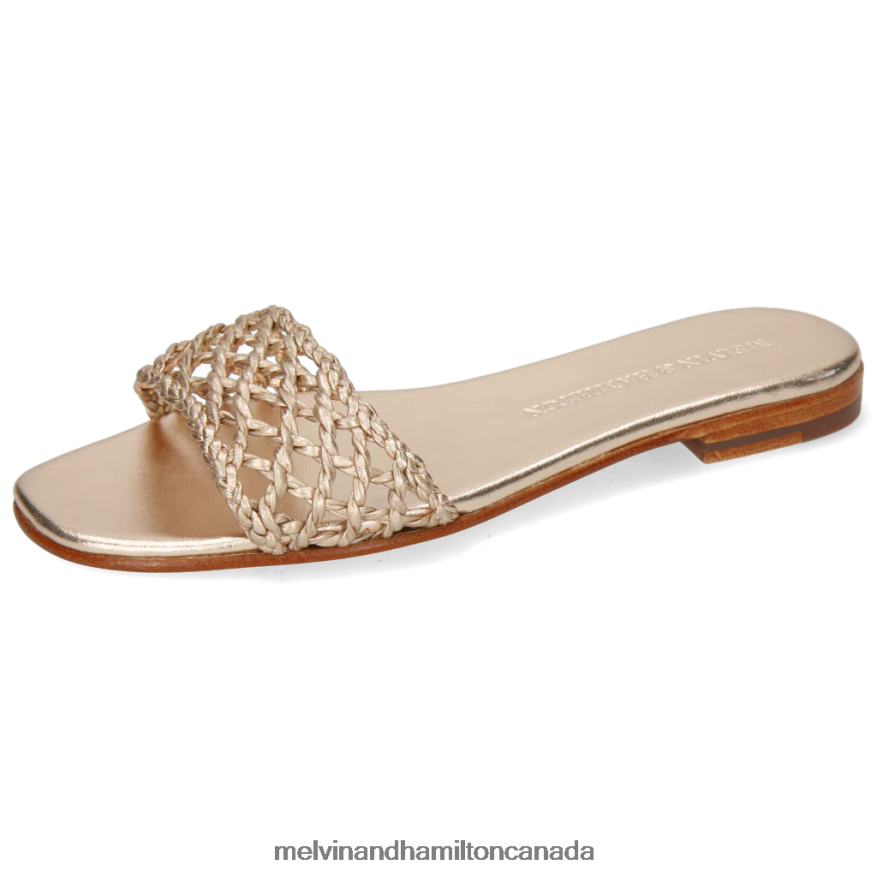 Women Melvin & Hamilton Gold Elodie 49 Mules P4V68P1664