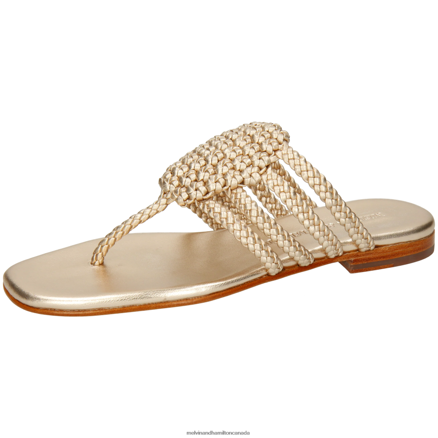 Women Melvin & Hamilton Gold Elodie 61 Mules P4V68P1545