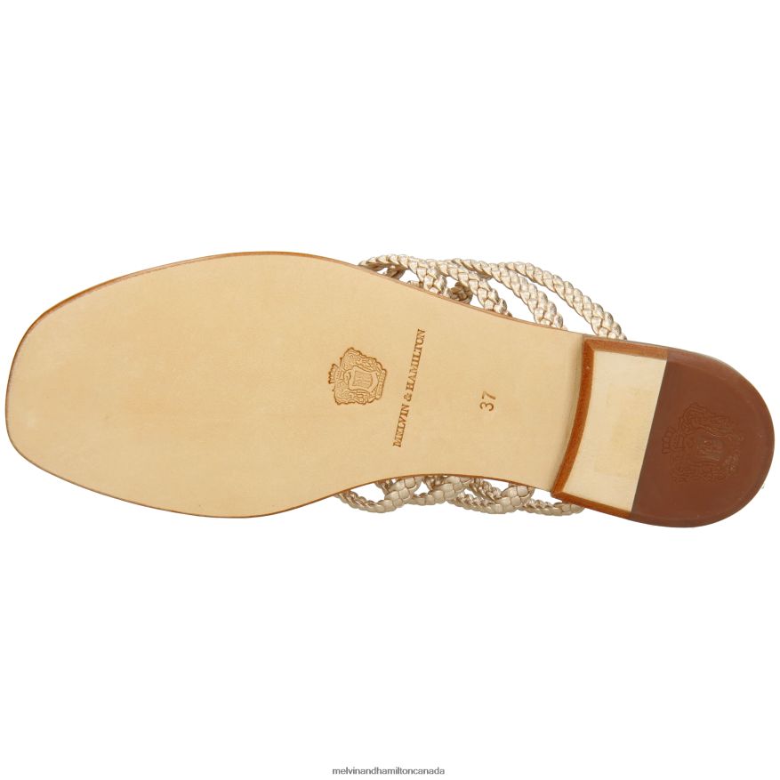 Women Melvin & Hamilton Gold Elodie 61 Mules P4V68P1545