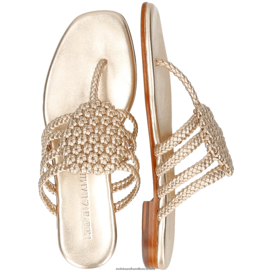 Women Melvin & Hamilton Gold Elodie 61 Mules P4V68P1545