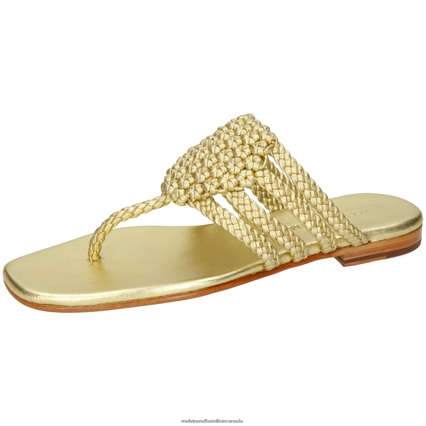 Women Melvin & Hamilton Gold Elodie 61 Mules P4V68P1567