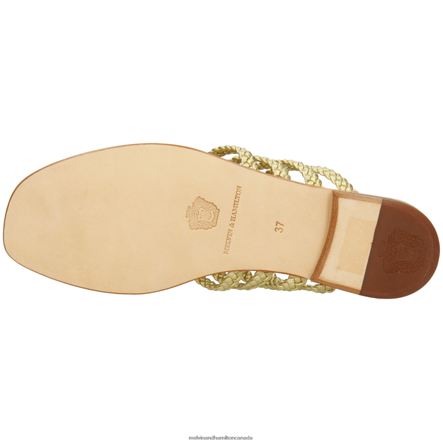 Women Melvin & Hamilton Gold Elodie 61 Mules P4V68P1567