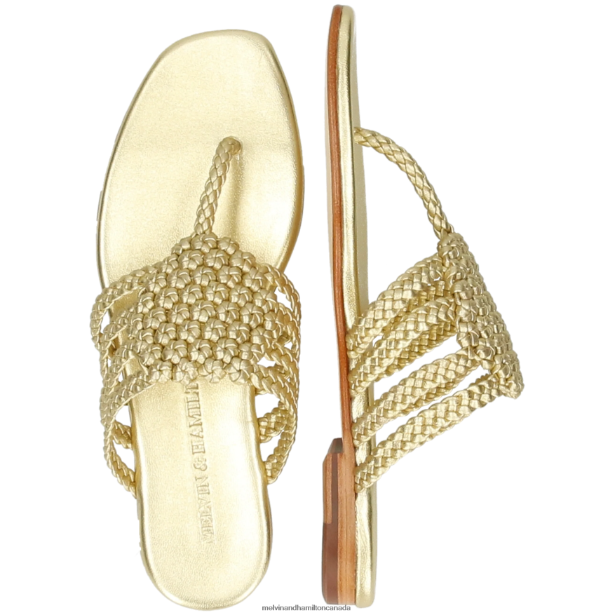 Women Melvin & Hamilton Gold Elodie 61 Mules P4V68P1567