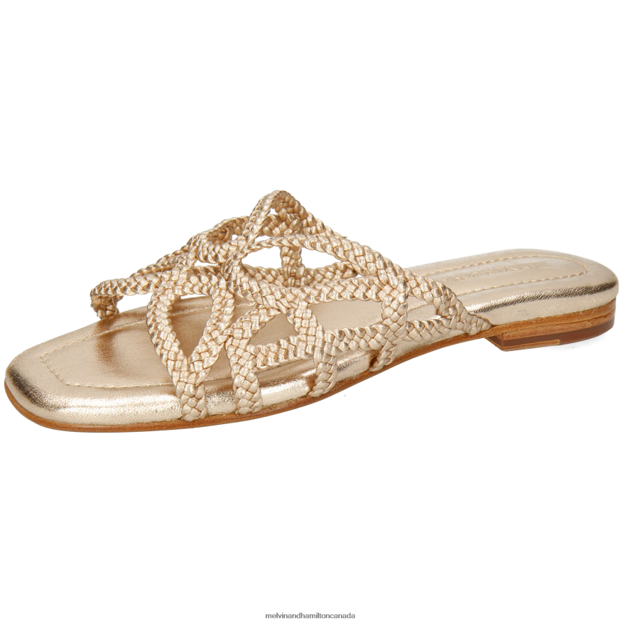 Women Melvin & Hamilton Gold Elodie 64 Mules P4V68P1547