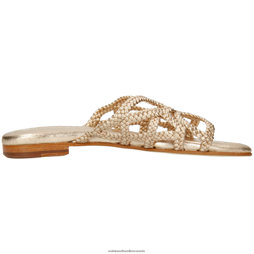 Women Melvin & Hamilton Gold Elodie 64 Mules P4V68P1547
