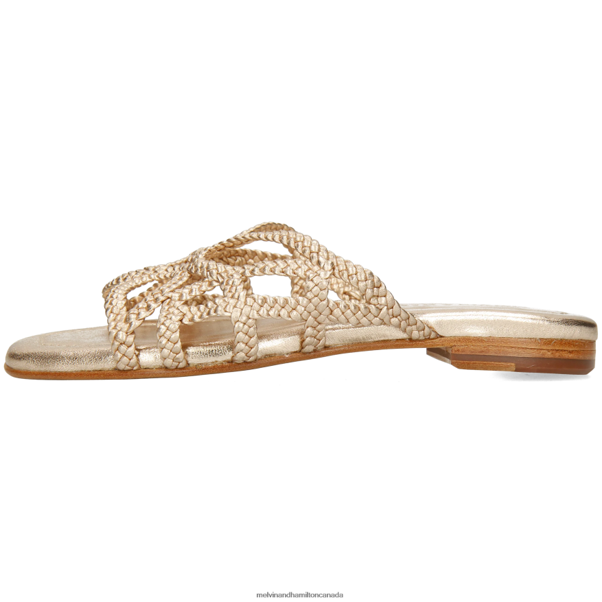 Women Melvin & Hamilton Gold Elodie 64 Mules P4V68P1547