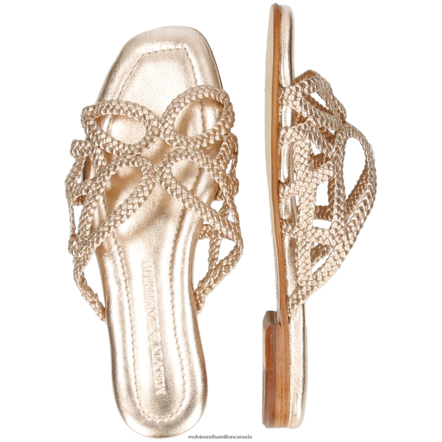 Women Melvin & Hamilton Gold Elodie 64 Mules P4V68P1547