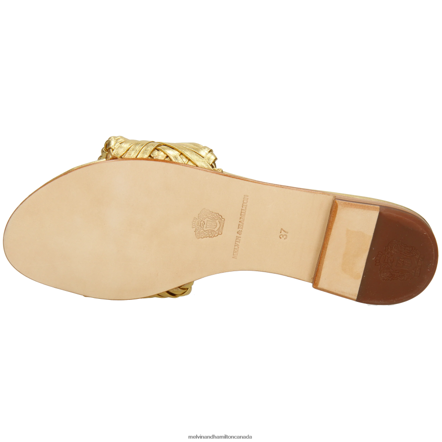 Women Melvin & Hamilton Gold Hanna 96 Mules P4V68P1544