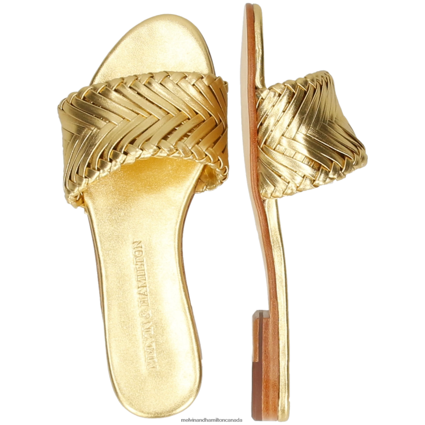 Women Melvin & Hamilton Gold Hanna 96 Mules P4V68P1544