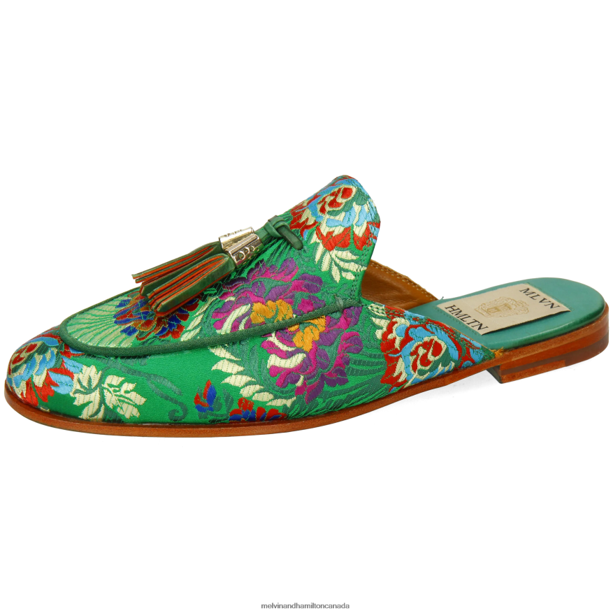 Women Melvin & Hamilton Green Scarlett 2 Mules P4V68P1626