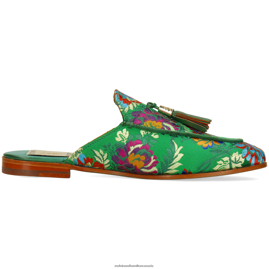 Women Melvin & Hamilton Green Scarlett 2 Mules P4V68P1626
