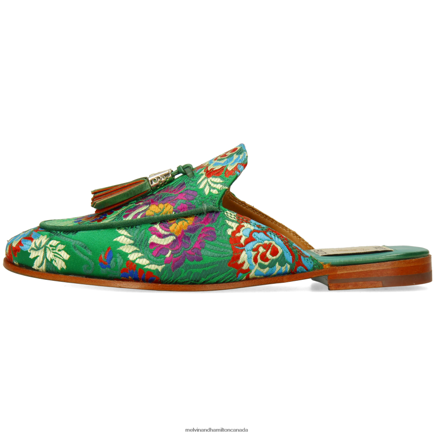 Women Melvin & Hamilton Green Scarlett 2 Mules P4V68P1626