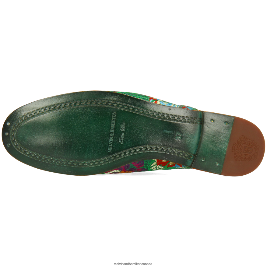 Women Melvin & Hamilton Green Scarlett 2 Mules P4V68P1626