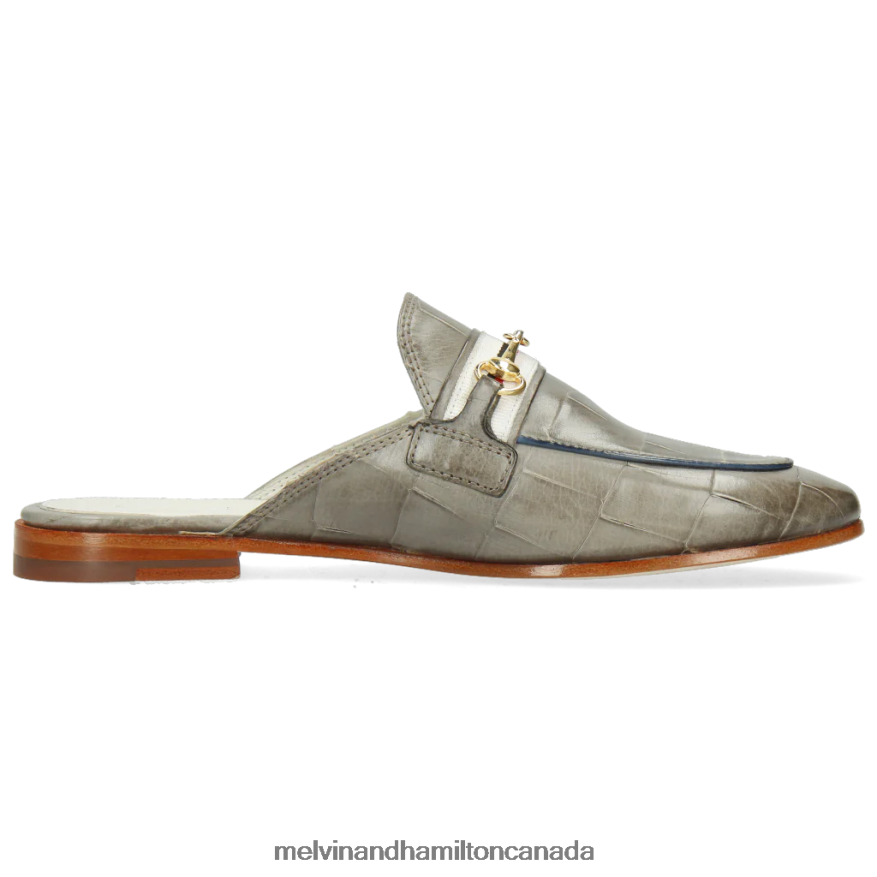 Women Melvin & Hamilton Grey Scarlett 46 Mules P4V68P1672