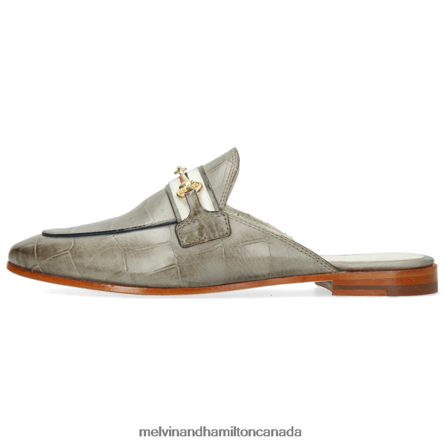 Women Melvin & Hamilton Grey Scarlett 46 Mules P4V68P1672